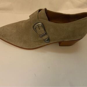 Frye Women’s Ellen Buckle Short, Gray Suede Western Bootiie  Size 9